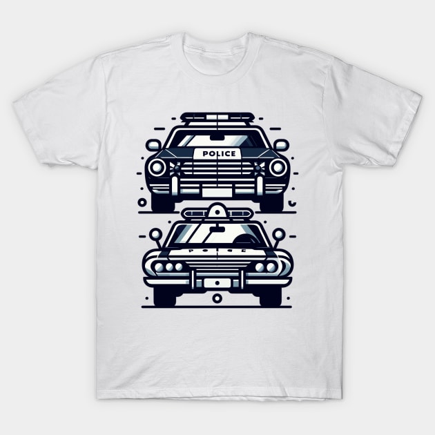 Police Car T-Shirt by Vehicles-Art